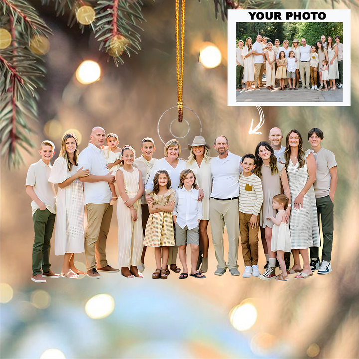Customized Photo Ornament Family Generation V4 - Personalized Photo Mica Ornament - Christmas Gift For Family Members