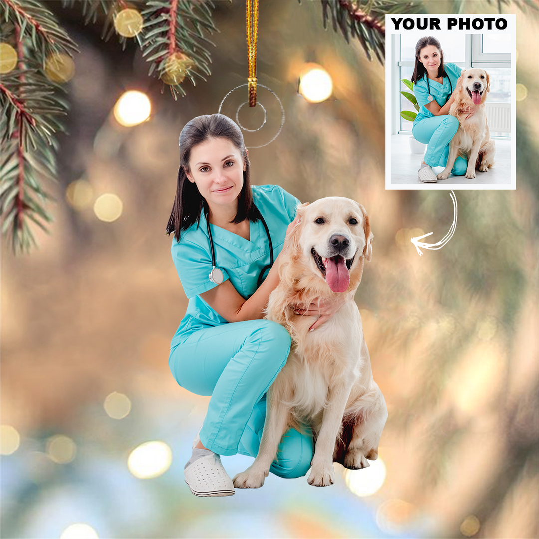 Personalized Photo Mica Ornament - Christmas, Birthday Gift For Family Member, Veterinarians - Customized Your Photo Ornament