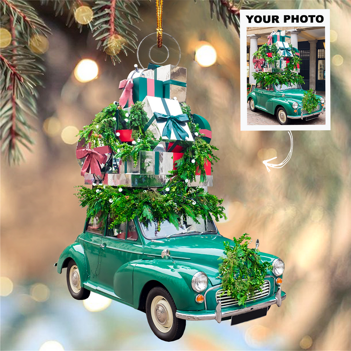 Personalized Photo Mica Ornament - Christmas, Birthday Gift For Family Member, Car Lover - Customized Your Photo Ornament