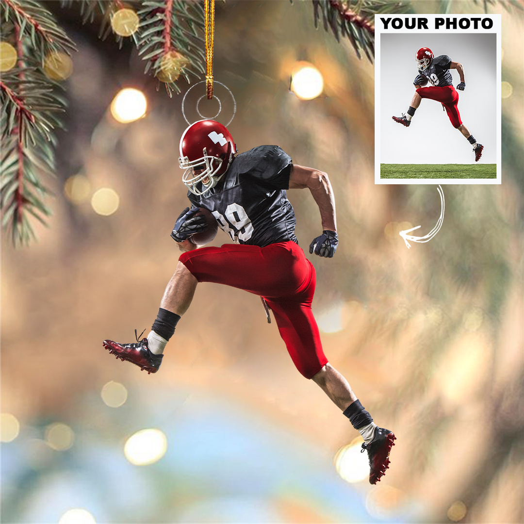 Personalized Photo Mica Ornament - Christmas, Birthday Gift For Family Members, Football Lover - Customized Your Photo Ornament