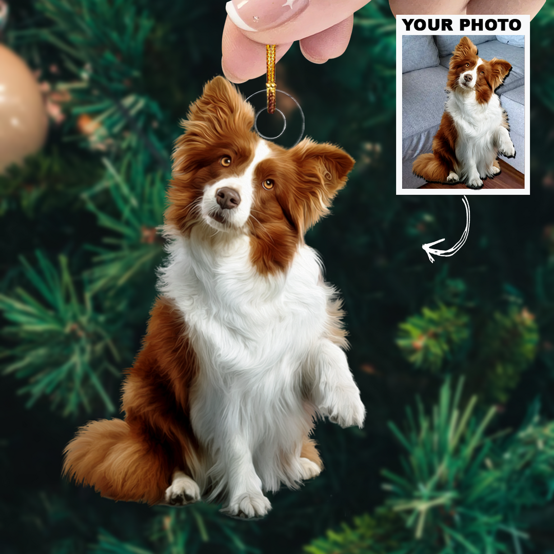 Customized Photo Ornament - Personalized Photo Mica Ornament - Christmas Gift For Pet Lovers, Dog Mom, Cat Mom