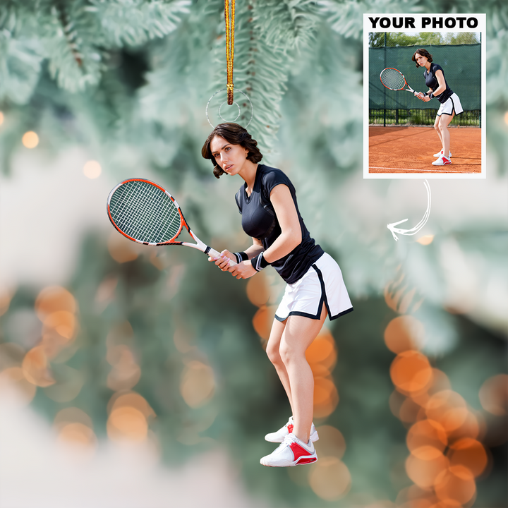Personalized Photo Mica Ornament - Christmas, Birthday Gift For Family Member, Tennis Lover - Customized Your Photo Ornament
