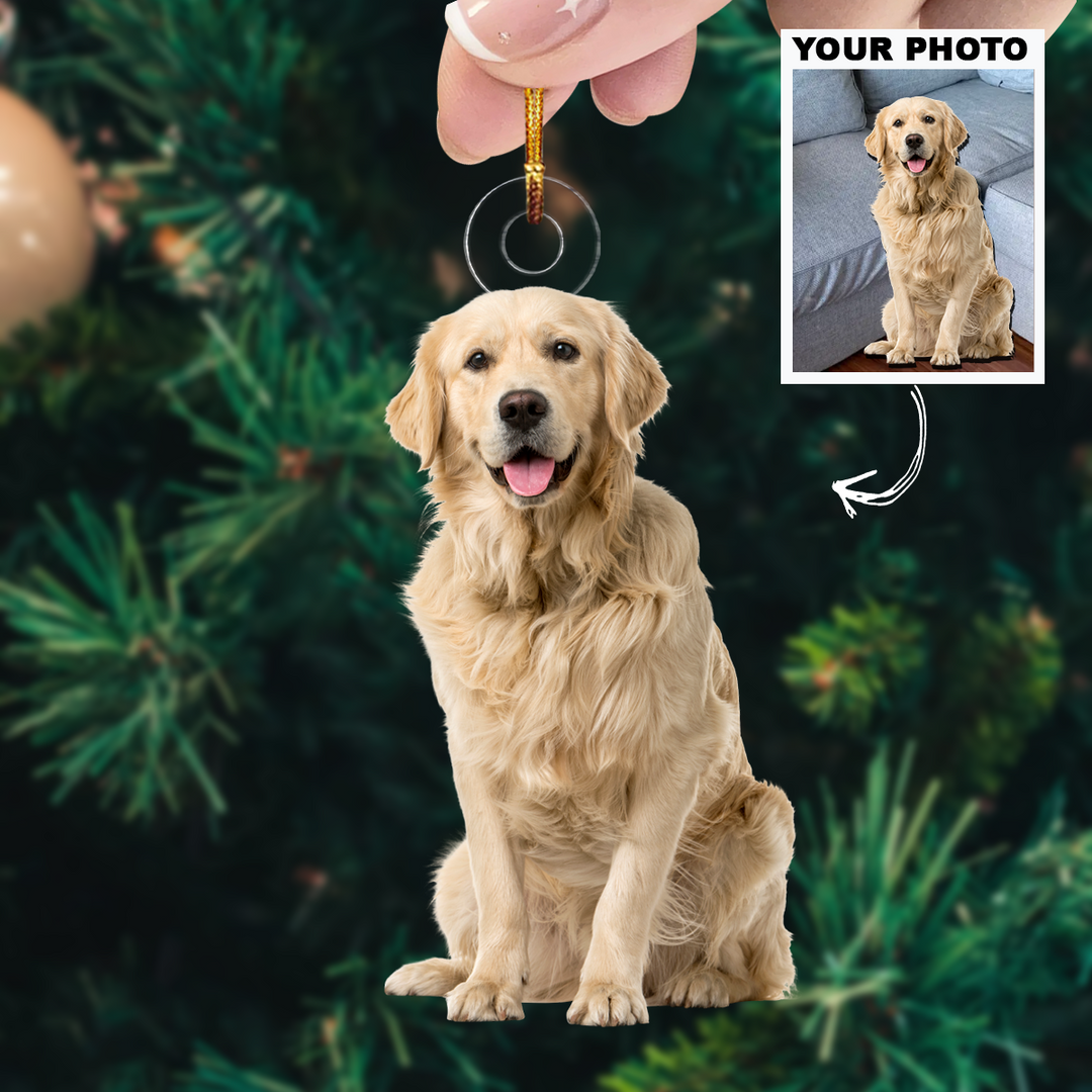 Customized Photo Ornament - Personalized Photo Mica Ornament - Christmas Gift For Pet Lovers, Dog Mom, Cat Mom
