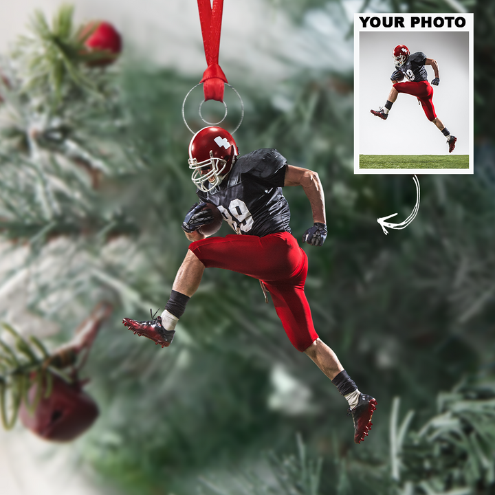 Personalized Photo Mica Ornament - Christmas, Birthday Gift For Family Members, Football Lover - Customized Your Photo Ornament