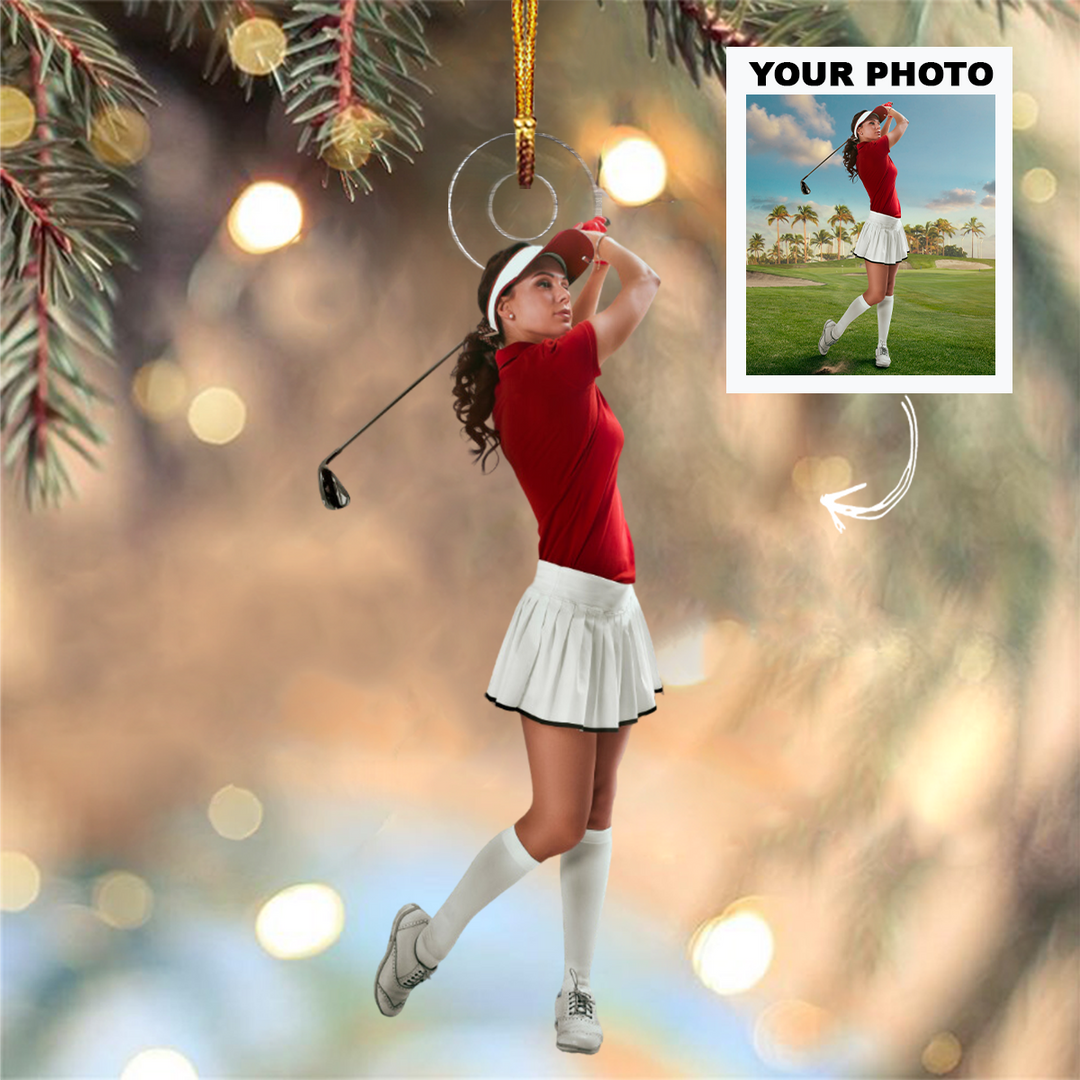 Personalized Photo Mica Ornament - Christmas, Birthday Gift For Family Members, Golf Lovers - Customized Your Photo Ornament