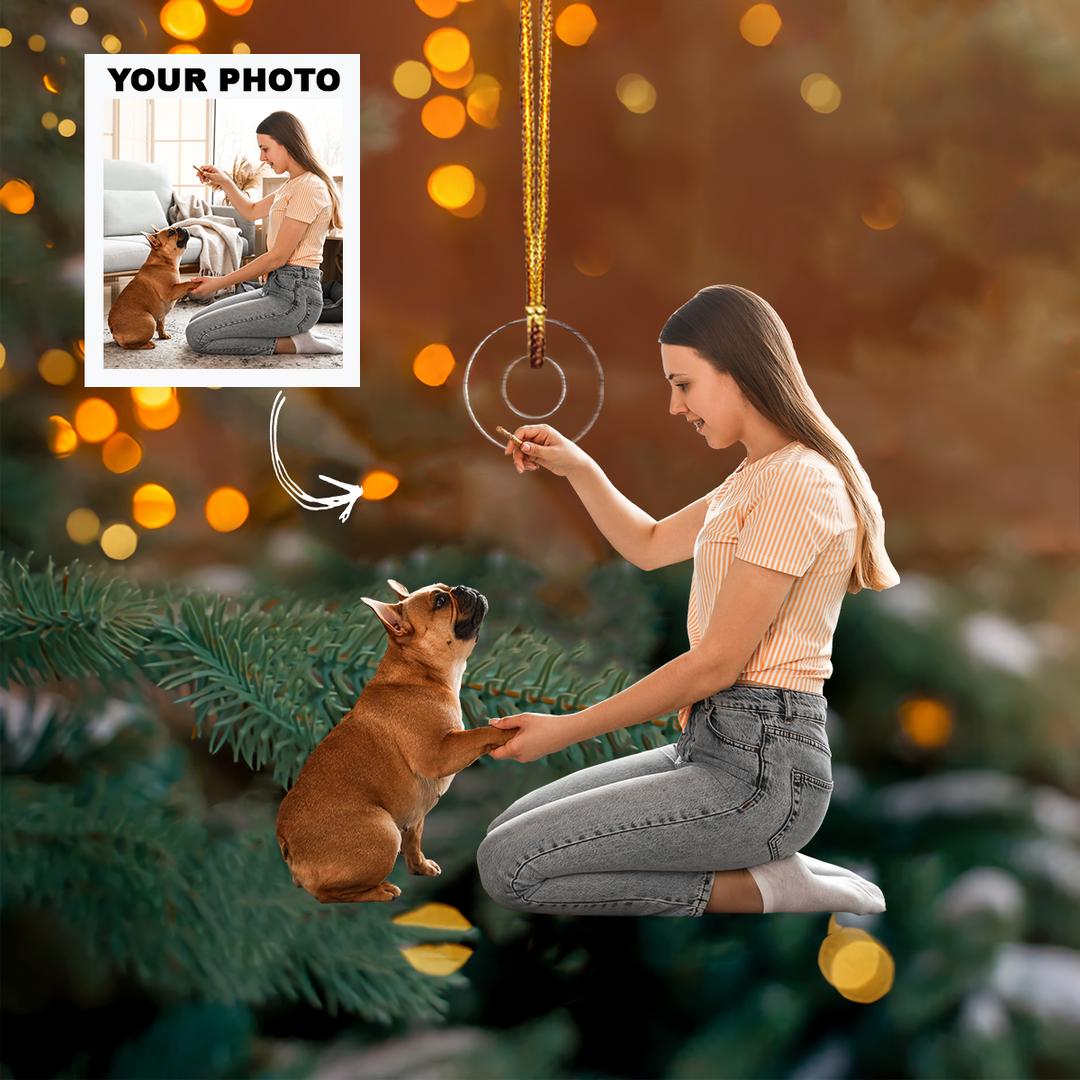Personalized Photo Mica Ornament- Christmas, Birthday Gift For Family Members, Dog Mom, Dog Dad, Dog Lover, Dog Owner - Customized Your Photo Ornament