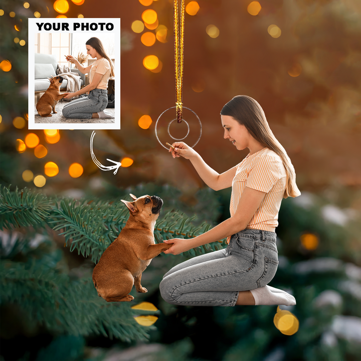 Personalized Photo Mica Ornament- Christmas, Birthday Gift For Family Members, Dog Mom, Dog Dad, Dog Lover, Dog Owner - Customized Your Photo Ornament