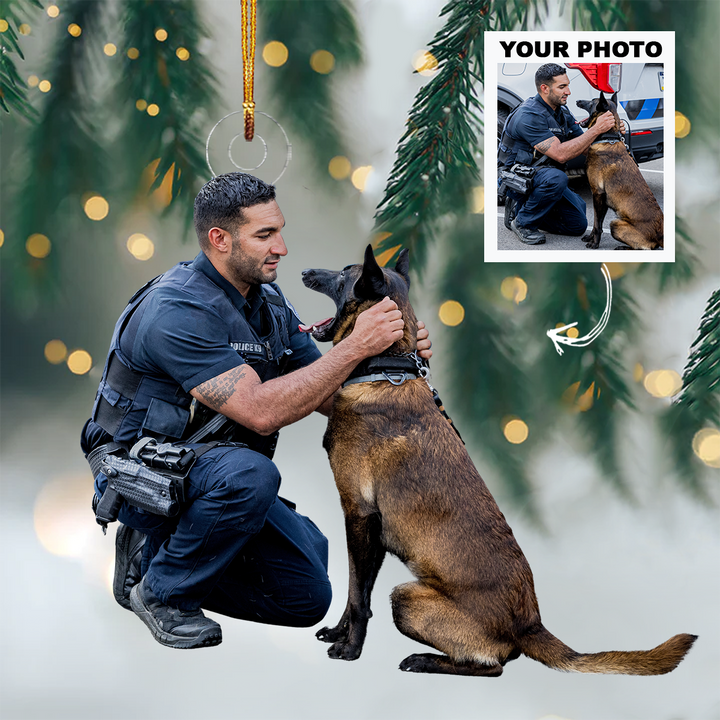 Personalized Photo Mica Ornament - Christmas, Birthday Gift For Family Members, Police Officers - Customized Your Photo Ornament