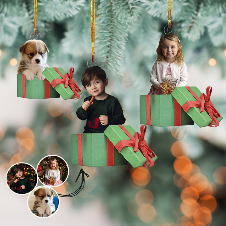 Customized Photo Ornament Christmas Gift - Personalized Photo Mica Ornament - Christmas Gift Family Members UPL0HD021
