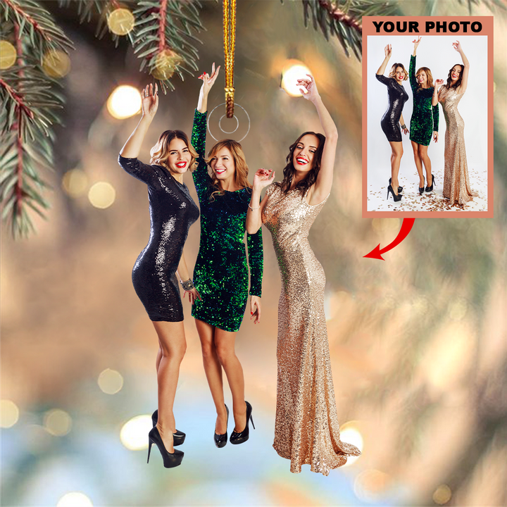 Personalized Photo Mica Ornament - Gift For Besties - Customized Your Photo Ornament V17 ARND005