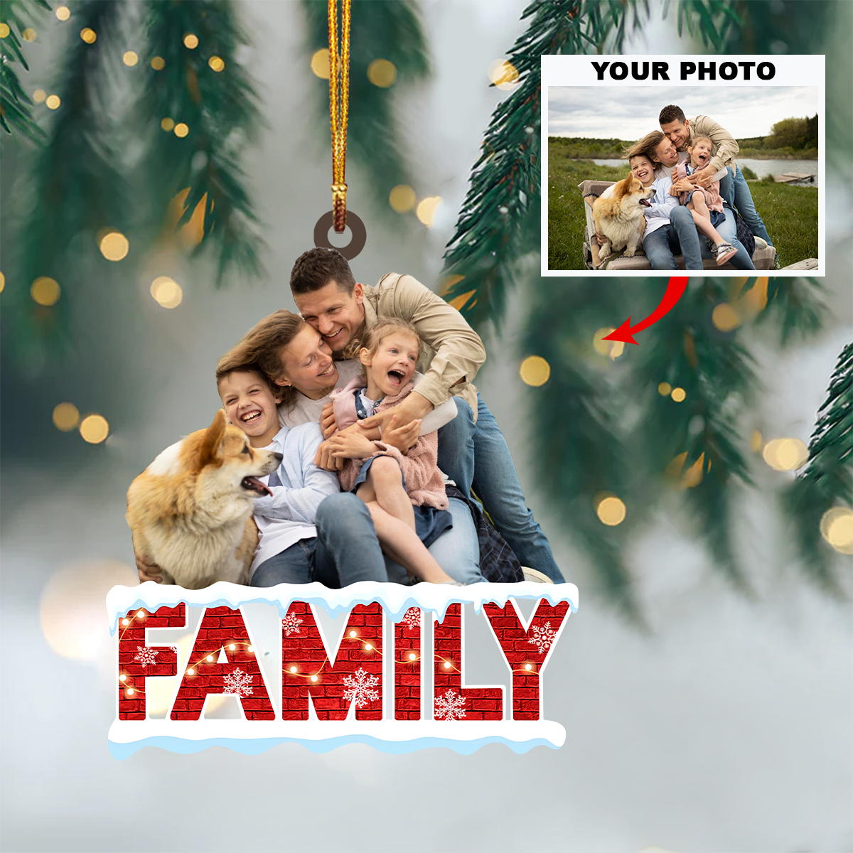Personalized Photo Mica Ornament - Customized Your Photo Ornament ARND018 UPL0KH007