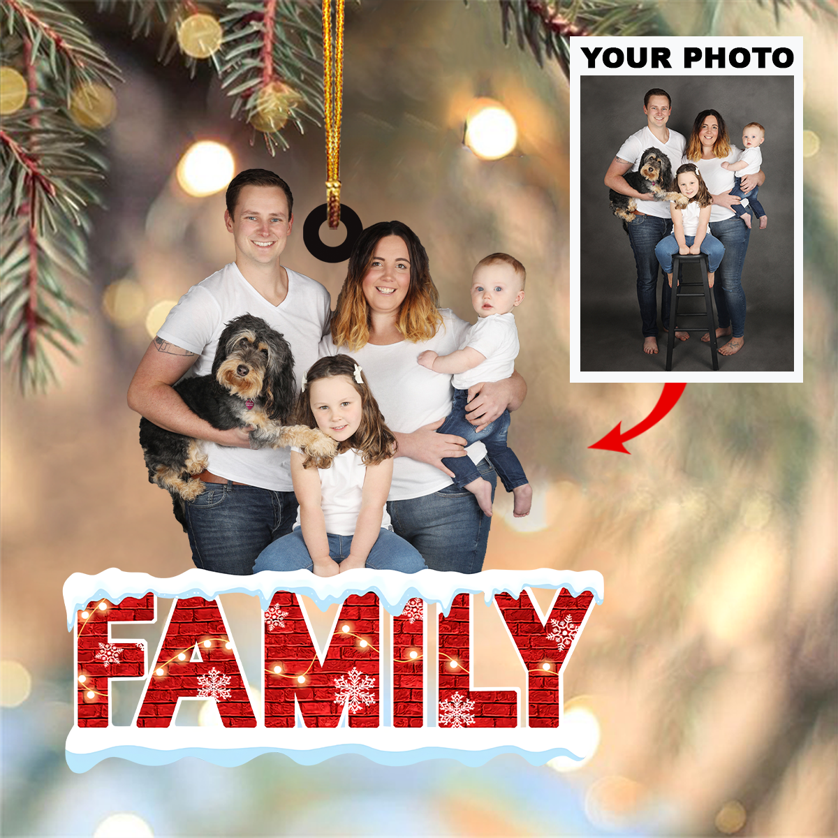 Personalized Photo Mica Ornament - Customized Your Photo Ornament ARND018 UPL0KH007