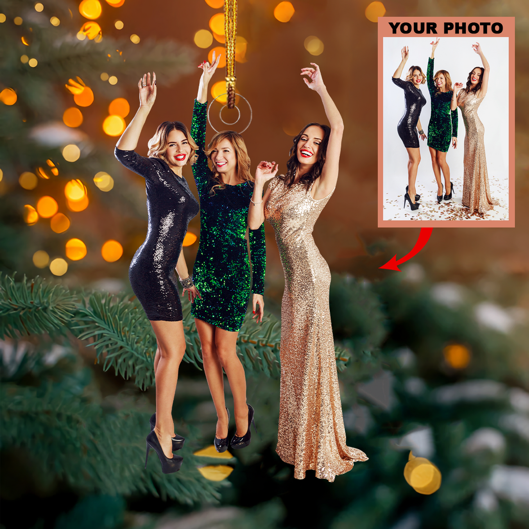 Personalized Photo Mica Ornament - Gift For Besties - Customized Your Photo Ornament V17 ARND005