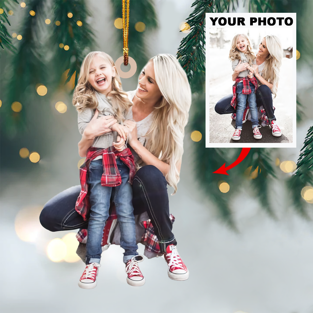 Personalized Photo Mica Ornament - Gift For Mom - Love Mom ARND018
