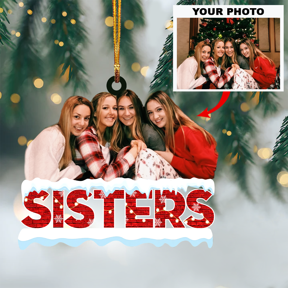 Personalized Photo Mica Ornament - Customized Your Photo Ornament ARND018 UPL0KH009