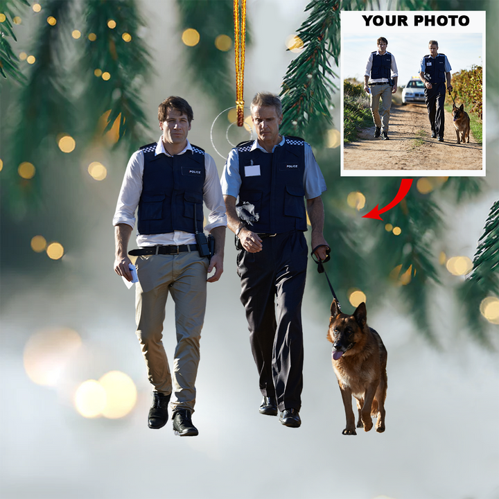 Police Dog - Personalized Photo Mica Ornament - Customized Your Photo Ornament - Christmas Gift For Police Officers, Dog Lovers