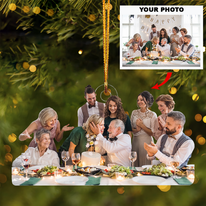 Birthday Celebration - Personalized Photo Mica Ornament - Customized Your Photo Ornament - Christmas, Birthday Gift For Friends, Family Members