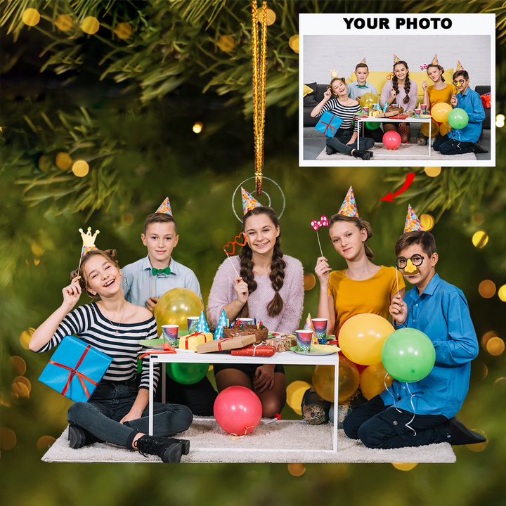 Birthday Celebration - Personalized Photo Mica Ornament - Customized Your Photo Ornament - Christmas, Birthday Gift For Friends, Family Members