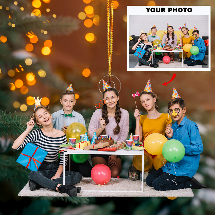 Birthday Celebration - Personalized Photo Mica Ornament - Customized Your Photo Ornament - Christmas, Birthday Gift For Friends, Family Members