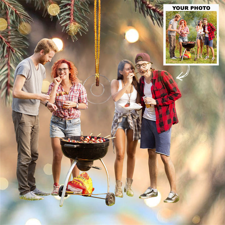 BBQ Party - Personalized Photo Mica Ornament - Customized Your Photo Ornament - Christmas Gift For Friends, Family Members