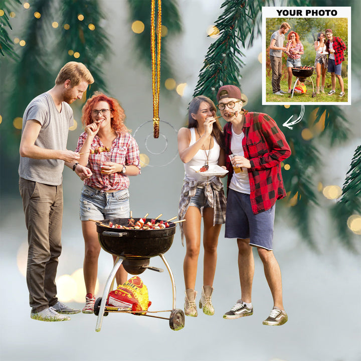 BBQ Party - Personalized Photo Mica Ornament - Customized Your Photo Ornament - Christmas Gift For Friends, Family Members