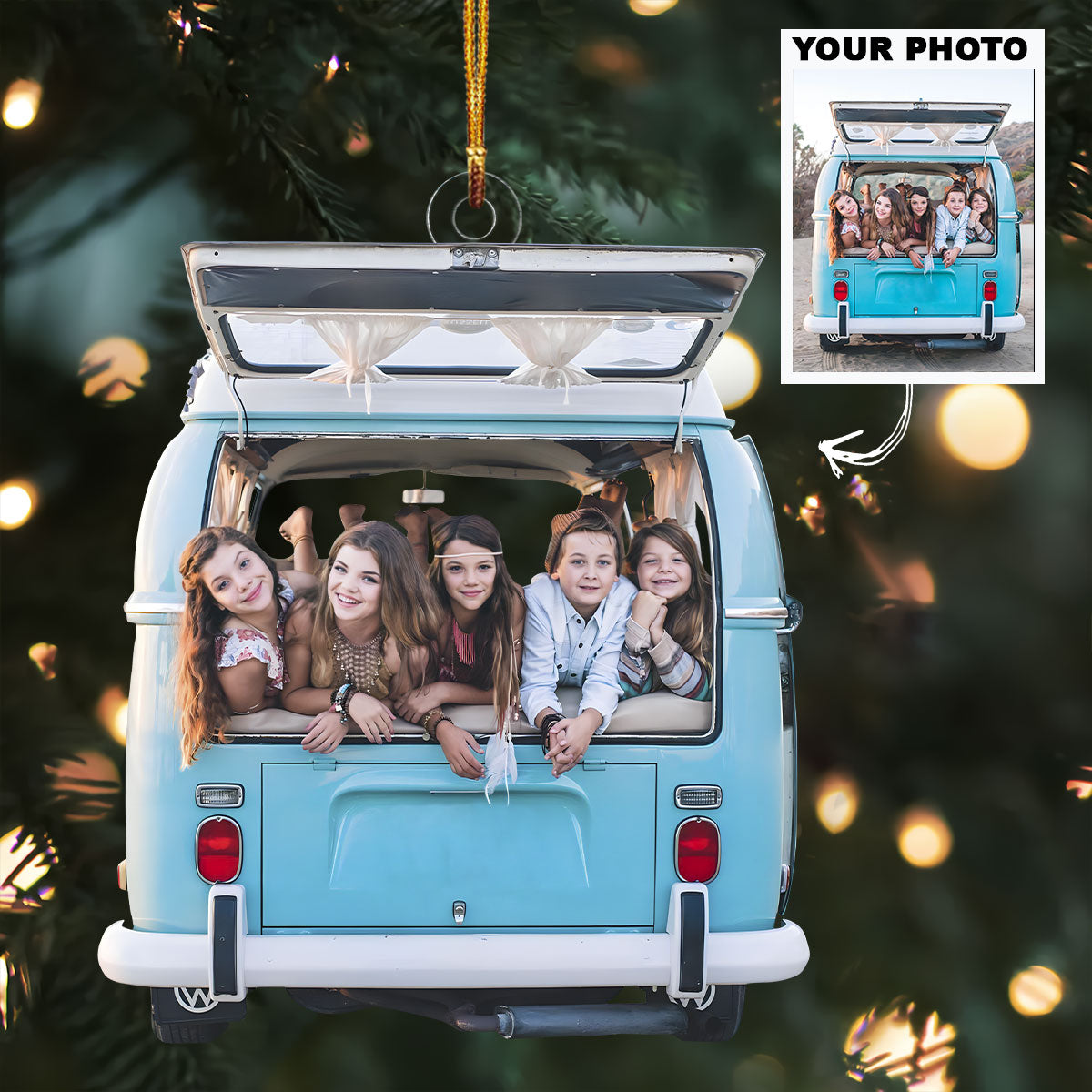 At The Back Of The Car - Personalized Photo Mica Ornament - Customized Your Photo Ornament - Christmas Gift For Family Members, Couples, Friends
