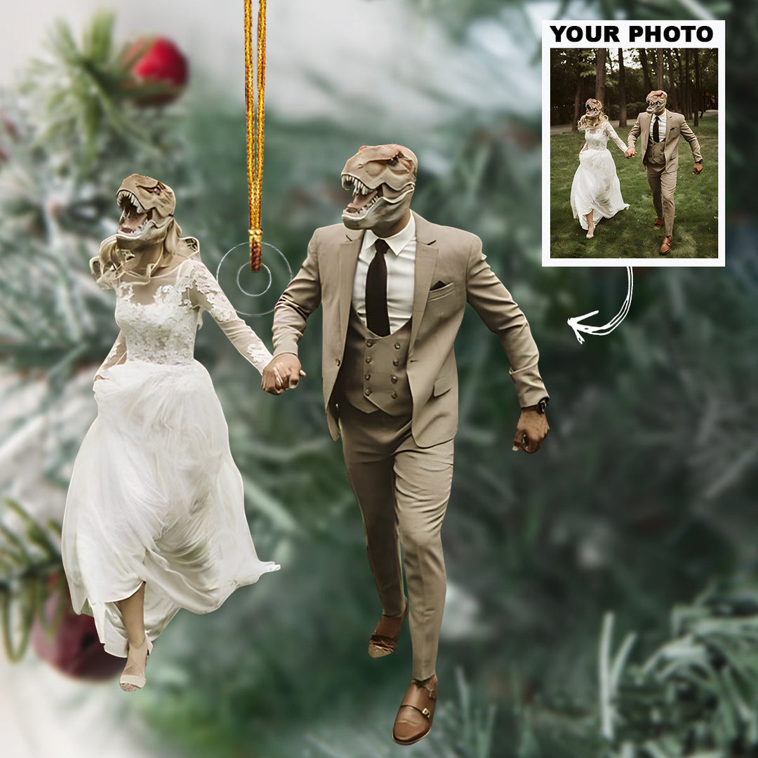 Funny Wedding - Personalized Photo Mica Ornament - Customized Your Photo Ornament - Christmas Gift For Couples, Wife, Husband