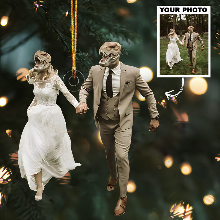 Funny Wedding - Personalized Photo Mica Ornament - Customized Your Photo Ornament - Christmas Gift For Couples, Wife, Husband