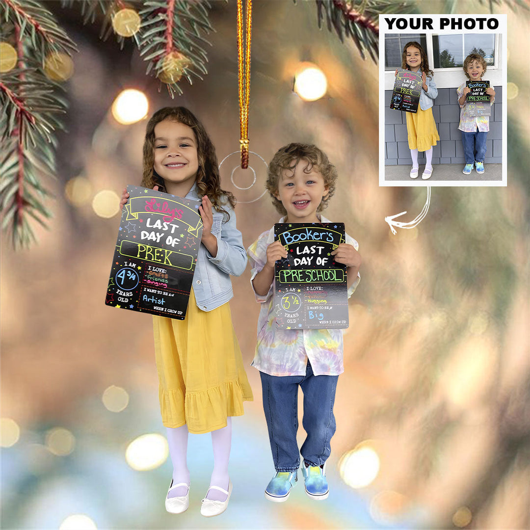 First Day Of School, Last Day Of School Ornament - Personalized Custom Photo Mica Ornament - Christmas Gift For Kids, Family Members