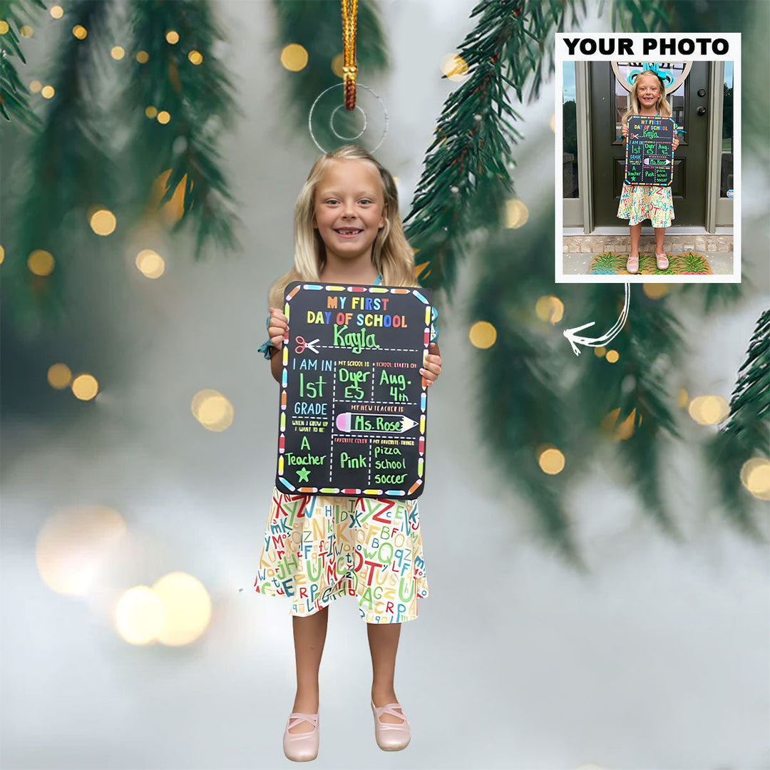 First Day Of School, Last Day Of School Ornament - Personalized Custom Photo Mica Ornament - Christmas Gift For Kids, Family Members