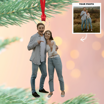 She Says Yes - Personalized Photo Mica Ornament - Customized Your Photo Ornament - Christmas Gift For Couples, Wife, Husband