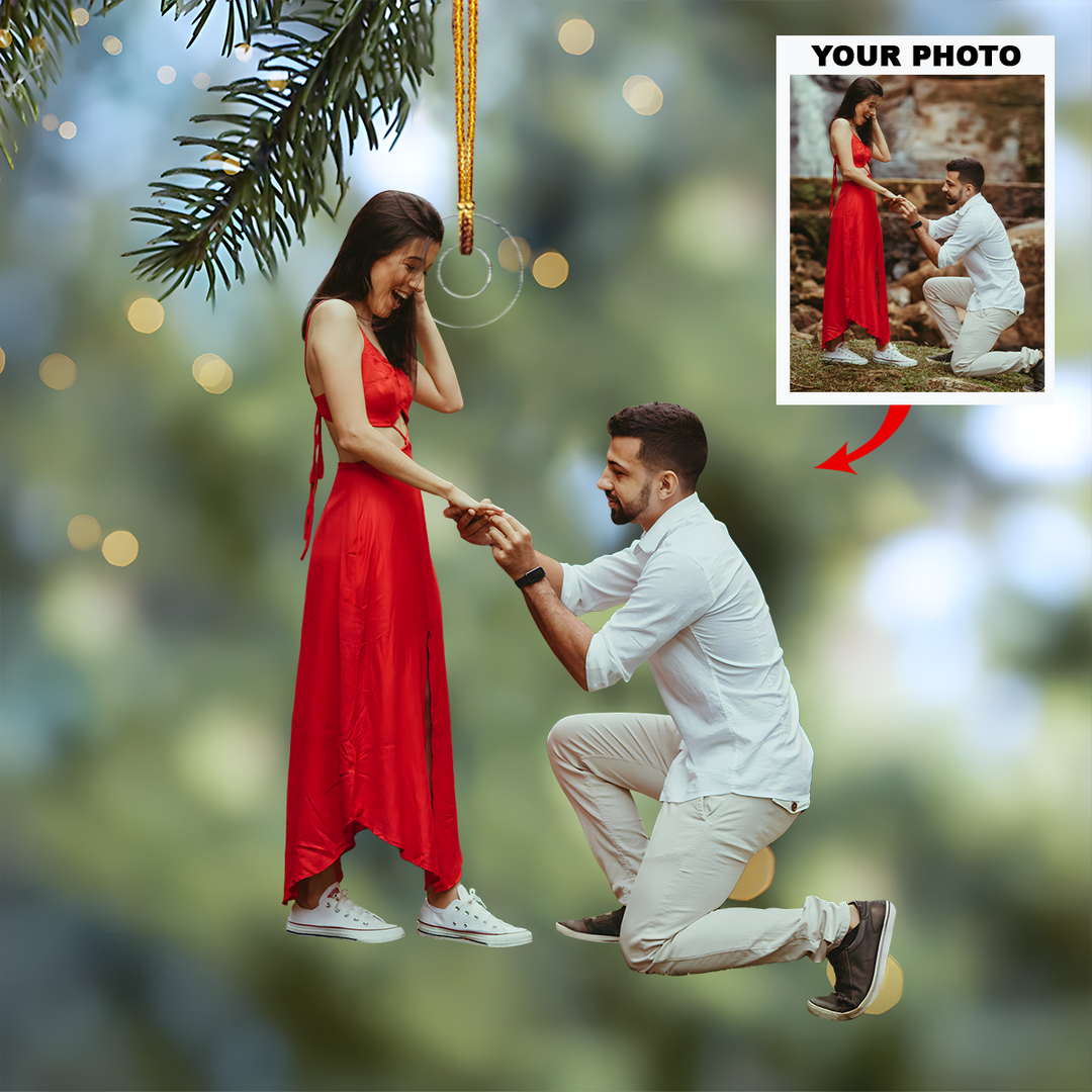 The Day We Said Yes - Personalized Photo Mica Ornament - Christmas Gift For Family Members, Couples