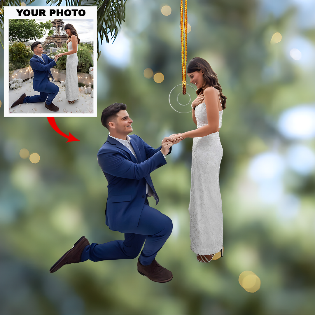 The Day We Said Yes - Personalized Photo Mica Ornament - Christmas Gift For Family Members, Couples