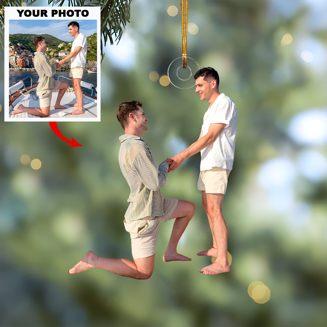 The Day We Said Yes - Personalized Photo Mica Ornament - Christmas Gift For Family Members, Couples