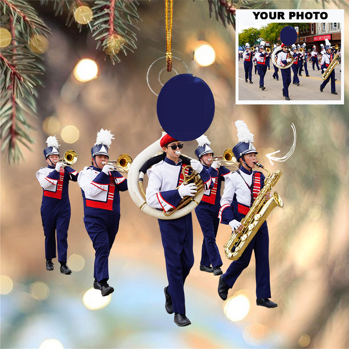 Marching Band - Personalized Photo Mica Ornament - Customized Your Photo Ornament - Christmas Gift For Music Lovers, Friends