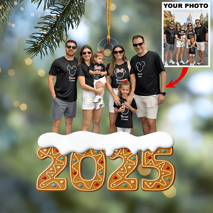 Home Sweet Family 2025 - Personalized Custom Photo Mica Ornament - Christmas Gift For Family Members UPL0HT003
