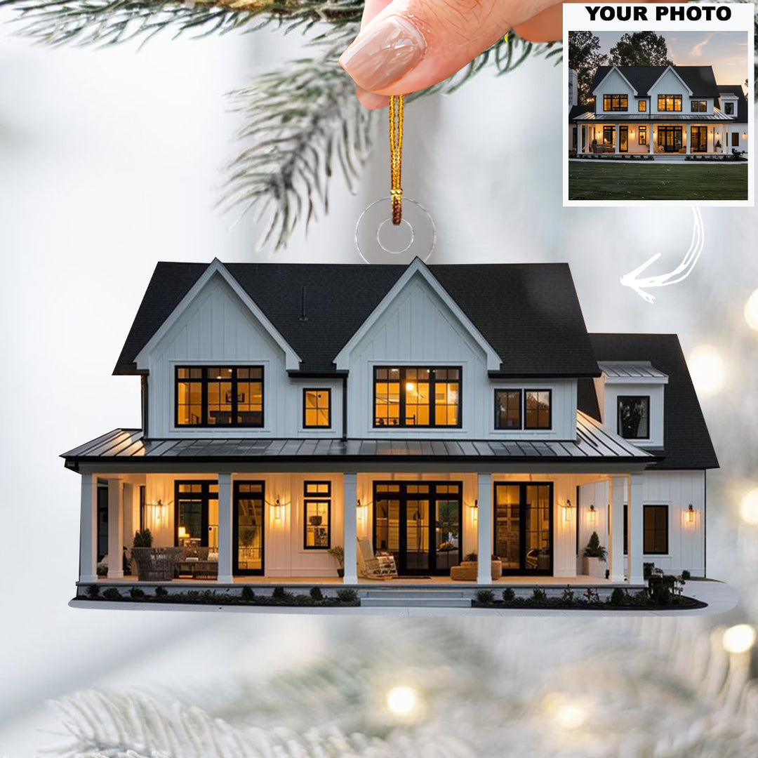 Dream Home - Personalized Photo Mica Ornament - Christmas Gift For Family Members