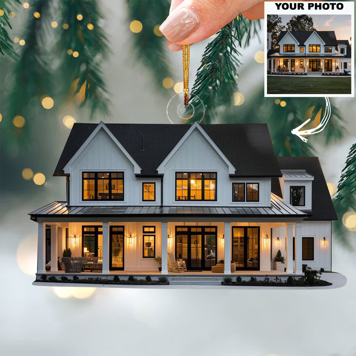 Dream Home - Personalized Photo Mica Ornament - Christmas Gift For Family Members