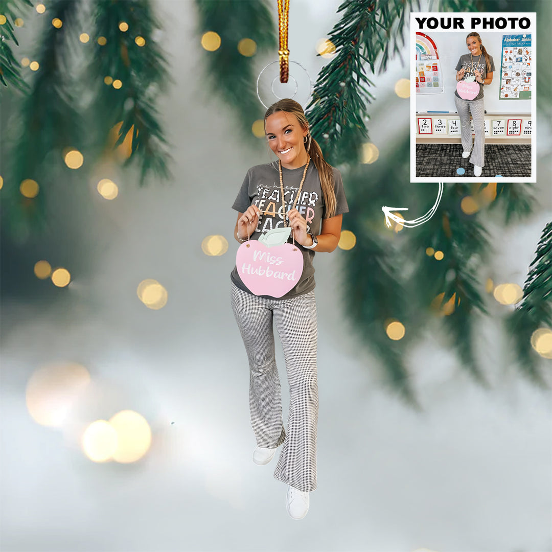Classroom Star - Personalized Photo Mica Ornament - Christmas Gift For Teachers
