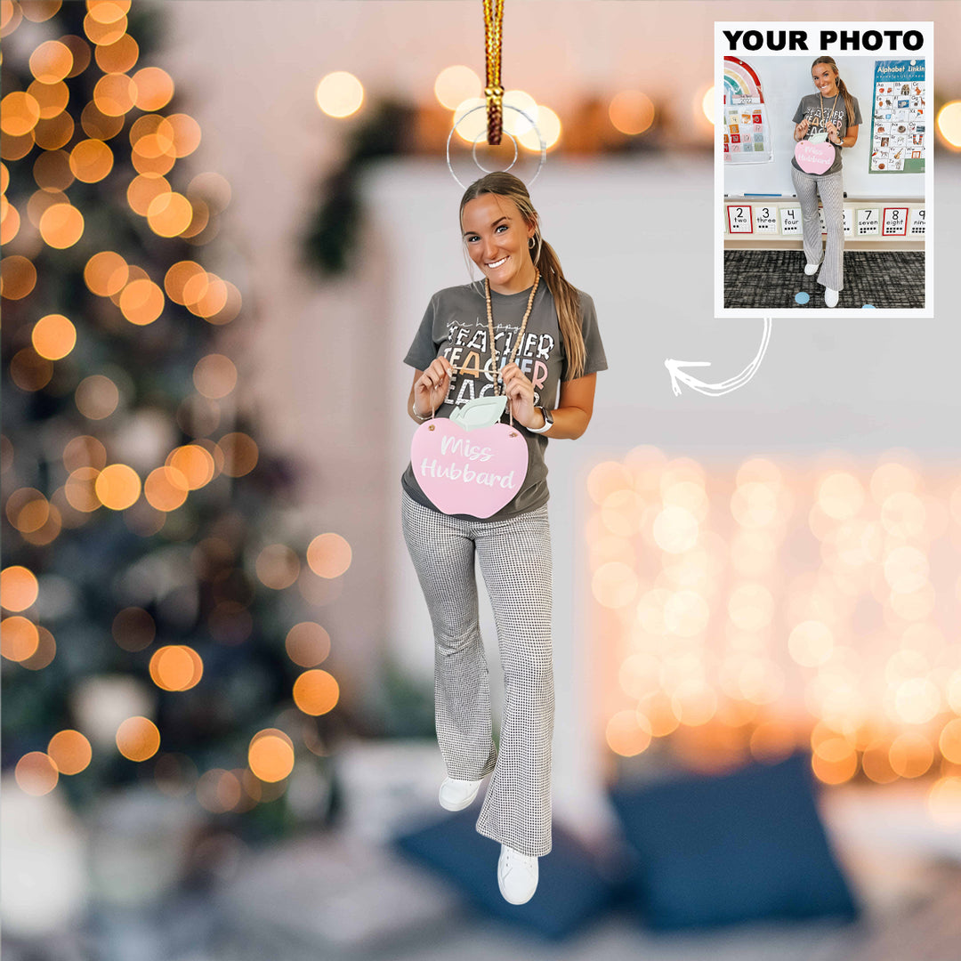 Classroom Star - Personalized Photo Mica Ornament - Christmas Gift For Teachers