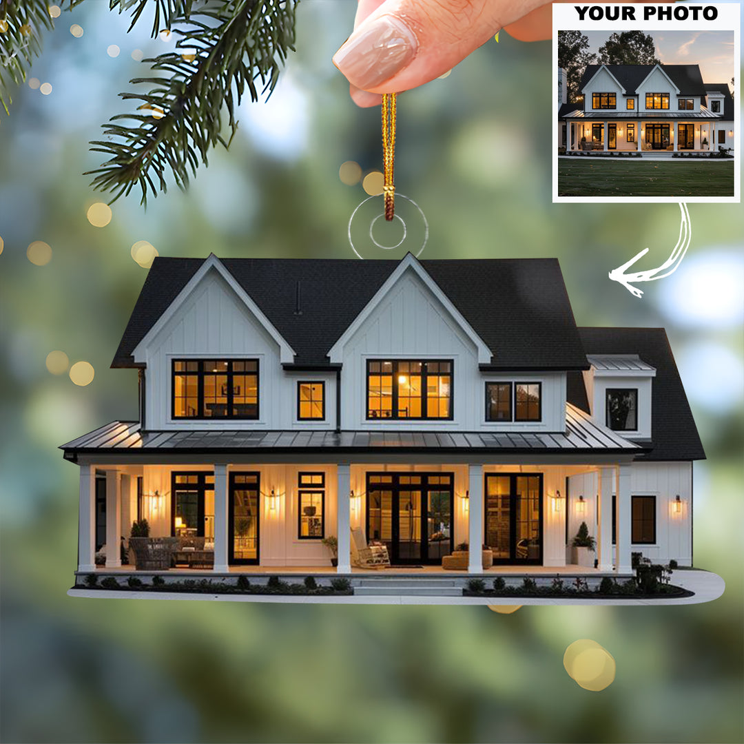 Dream Home - Personalized Photo Mica Ornament - Christmas Gift For Family Members