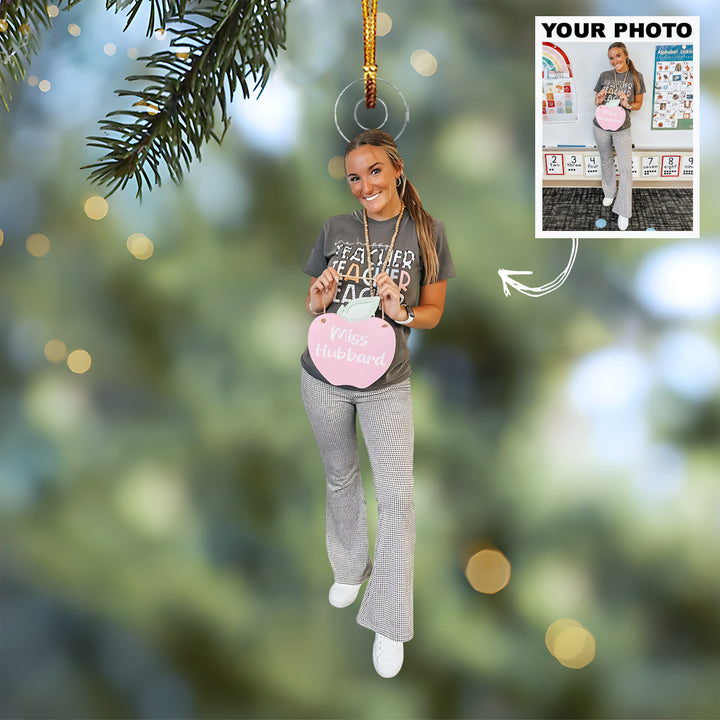 Classroom Star - Personalized Photo Mica Ornament - Christmas Gift For Teachers