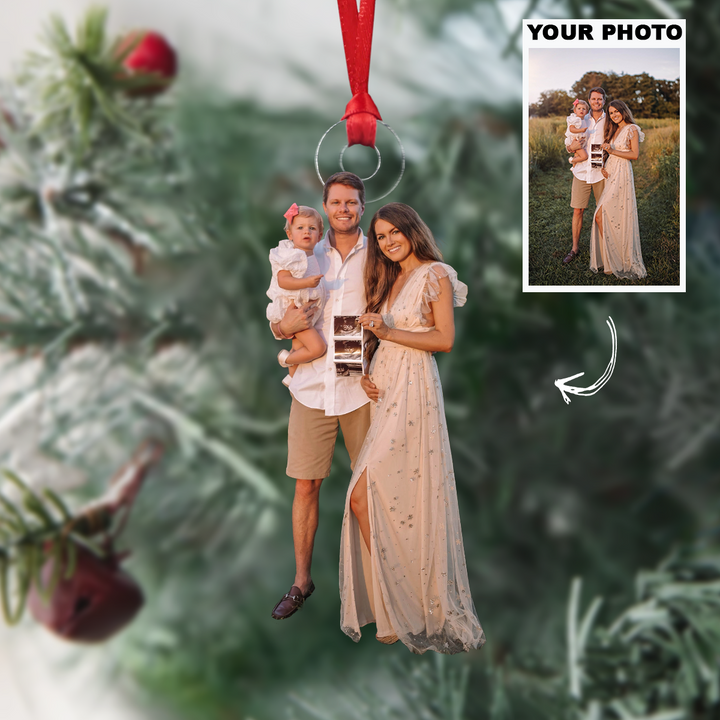Pregnancy Announcement - Personalized Photo Mica Ornament - Customized Your Photo Ornament - Christmas, Anniversary Gift For Couples, Wife, Husband