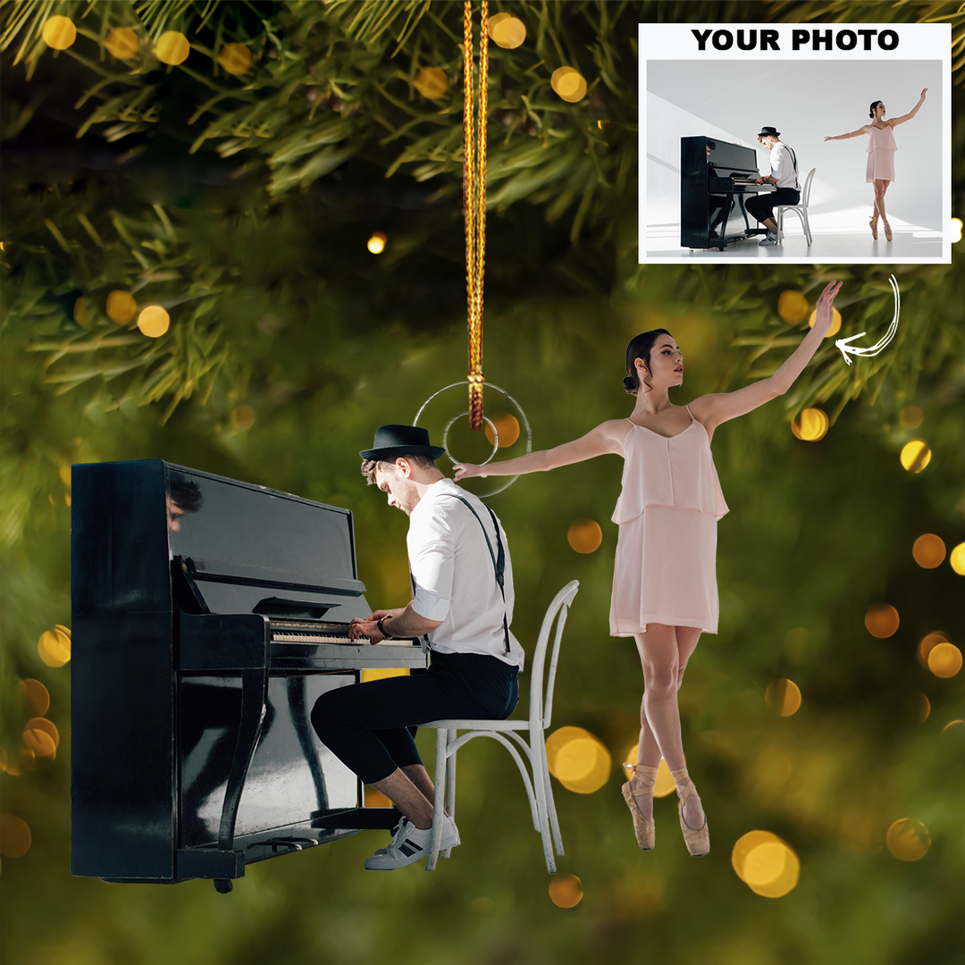 Musical Duo - Personalized Photo Mica Ornament - Customized Your Photo Ornament - Christmas Gift For Music Lovers, Friends