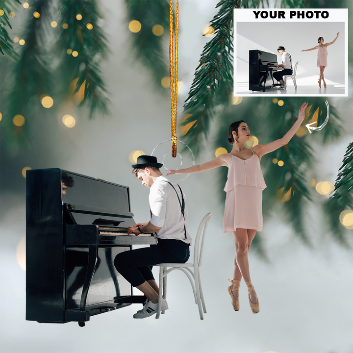 Musical Duo - Personalized Photo Mica Ornament - Customized Your Photo Ornament - Christmas Gift For Music Lovers, Friends