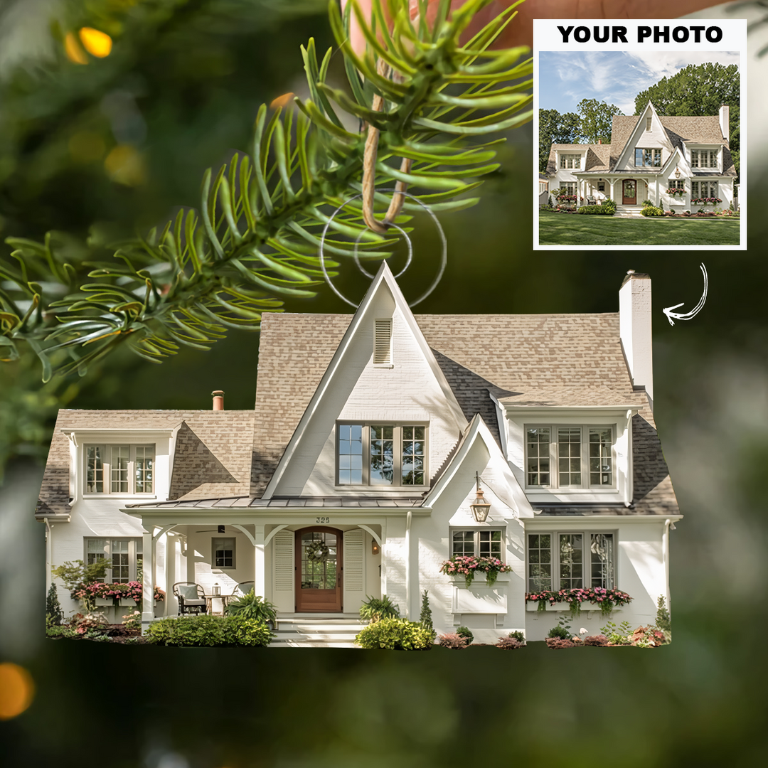 Home Sweet Home - Personalized Photo Mica Ornament - Customized Your Photo Ornament - Christmas Gift For Family Members