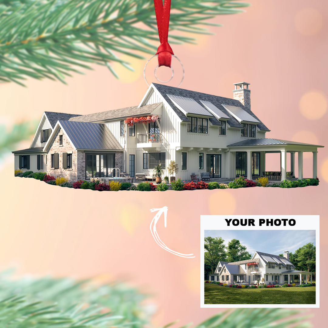 Home Sweet Home - Personalized Photo Mica Ornament - Customized Your Photo Ornament - Christmas Gift For Family Members