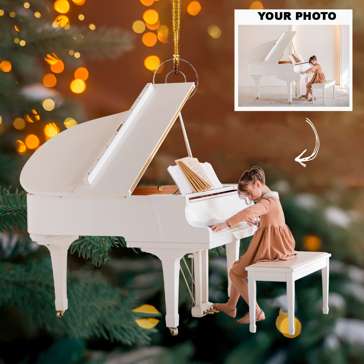 The Pianist - Personalized Photo Mica Ornament - Customized Your Photo Ornament - Christmas Gift For Music Lovers, Friends
