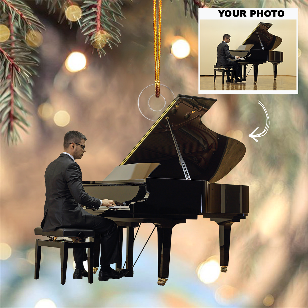 The Pianist - Personalized Photo Mica Ornament - Customized Your Photo Ornament - Christmas Gift For Music Lovers, Friends