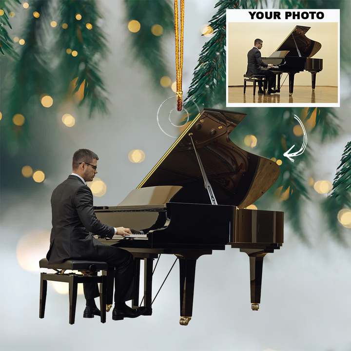 The Pianist - Personalized Photo Mica Ornament - Customized Your Photo Ornament - Christmas Gift For Music Lovers, Friends